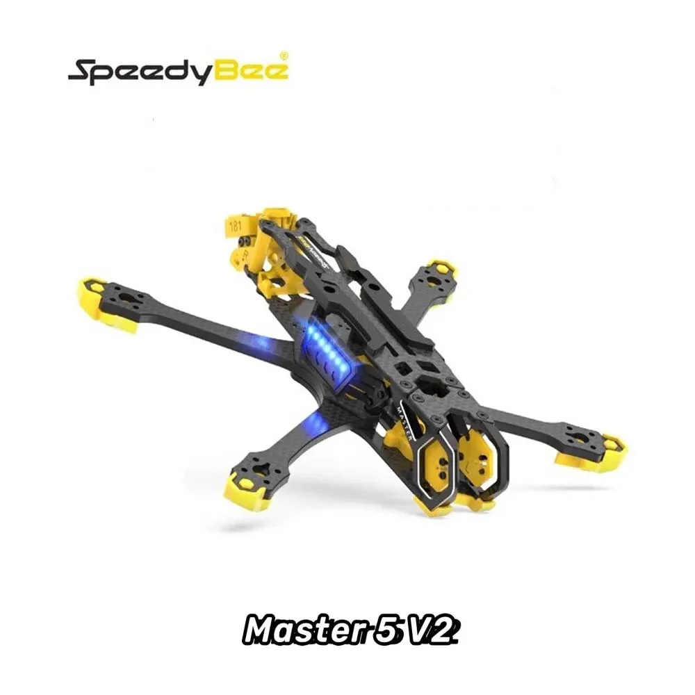 

Комплект рамы SpeedyBee Master 5 V2 Drone с 5 дюймов и 130 ° Совместимый с FOV Analog/O3 Air Unit VTX/Link для RC FPV Racing и Freestyl