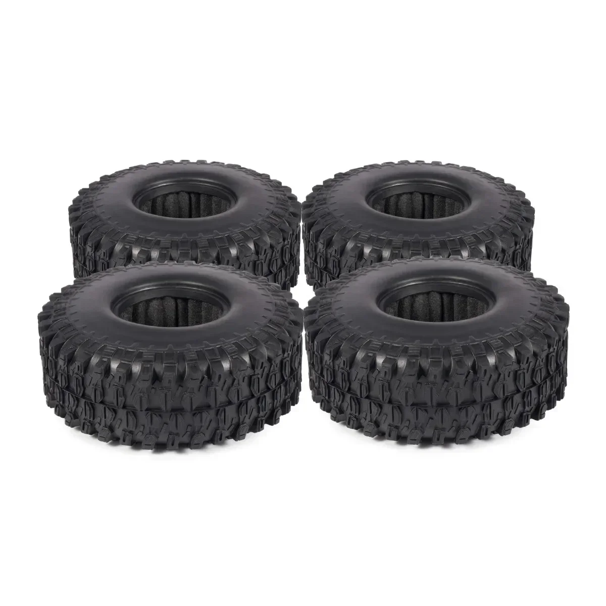 4PCS 1.9 Rubber Tyres Wheel Tires 120mm with Foam Inserts for 1/10 RC Rock Crawler TRX4 SCX10 II CAPRA D90 Gen8 Gamde R1 CC01