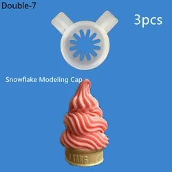 Free shipping 3pcs Ice Cream Maker Spare Part Snowflake Modeling Cap Nozzle Moulding Lid Soft Serve Machine 29mm Inner Diameter