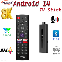 ZMYGO TV98 ATV Android 14 Smart TV Stick HDL 8K 4K Video Allwinner H313 Media Player 5G Wifi BT5.0 Voice remote TV Box