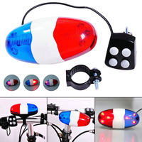 Bicycle Bell 6 LED 4 Tone Bicycle Horn LED Warning Bike Police Light Electric Horn Siren Kid Children Bike Scooter Cycling Lamp