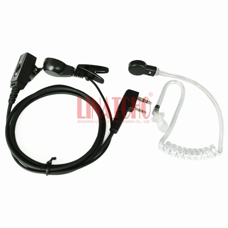 Press to Talk VOX Прозрачная воздушная трубка для наушников рации 2-контактный разъем K