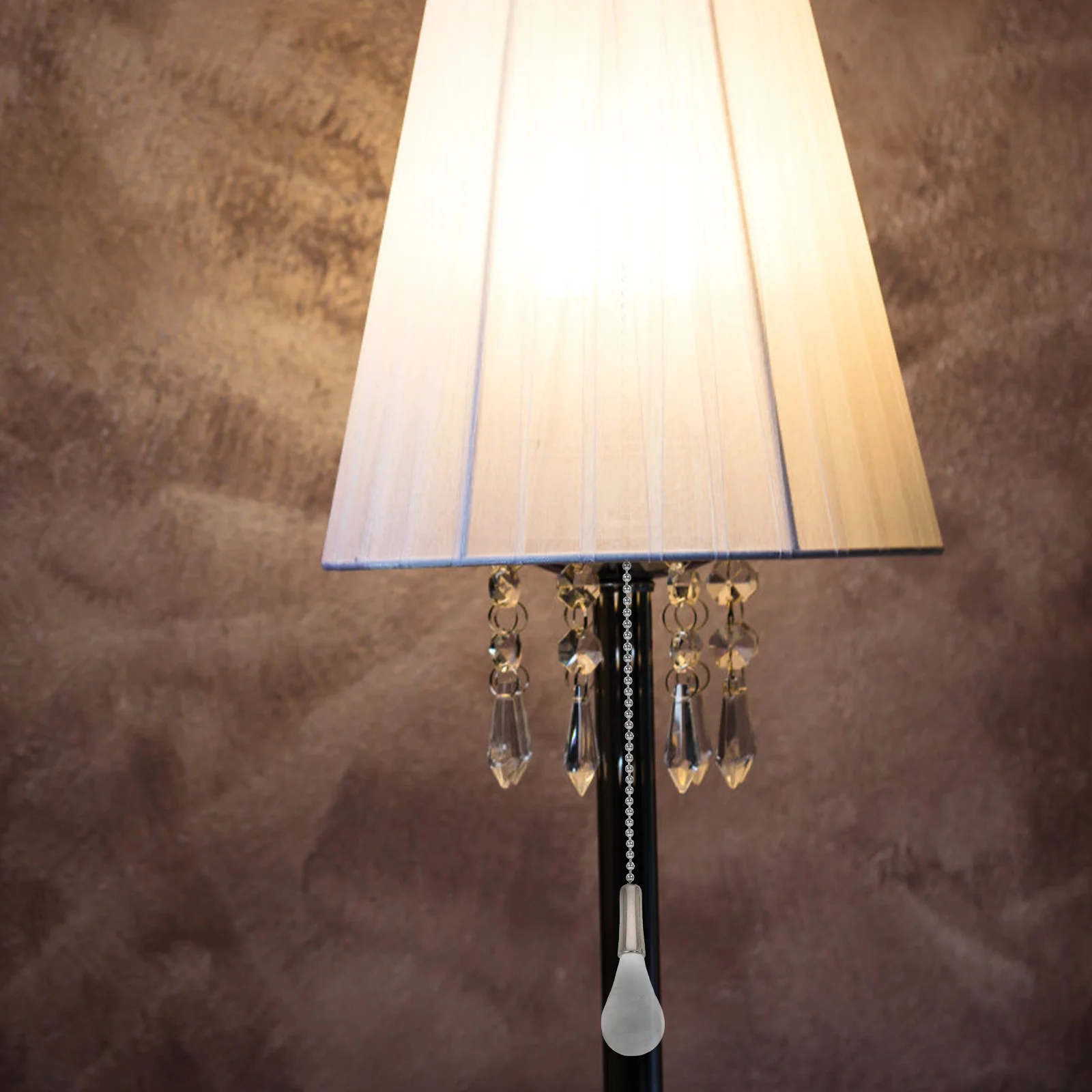 

2Pcs Ceiling Fan Pull Chains Glass Iron Replacement Extension Easily Attach for Ceiling Light Fan Pulls Pull Chain Extension