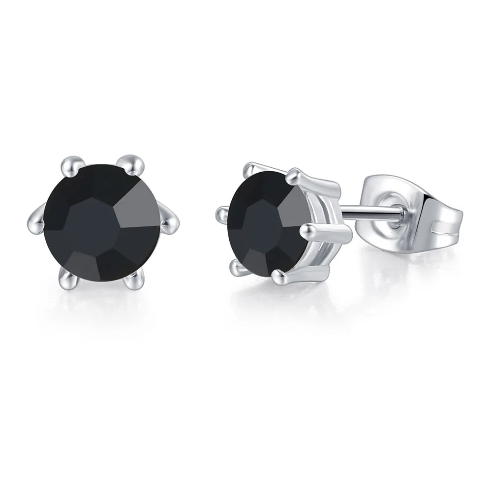 Kolczyki dla kobiet 6 pazury przezroczysta cyrkonia stadnina kolczyk dla kobiet mężczyzna różne rozmiary kryształy akcesoria do uszu Earing Jewellry E035 — zdjęcie 7