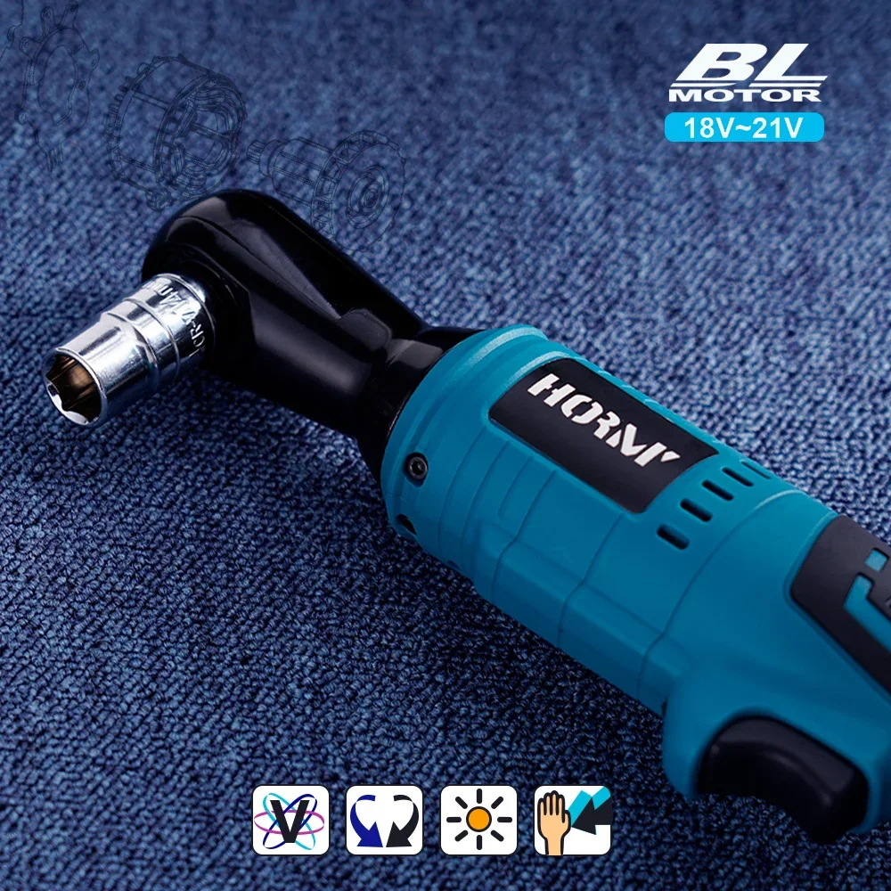 50N.m Brushless Electric Wrench 1/2 Right Angle Ratchet Wrench Drill Removal Screw Nut Car Repair Power Tool For Makita Battery