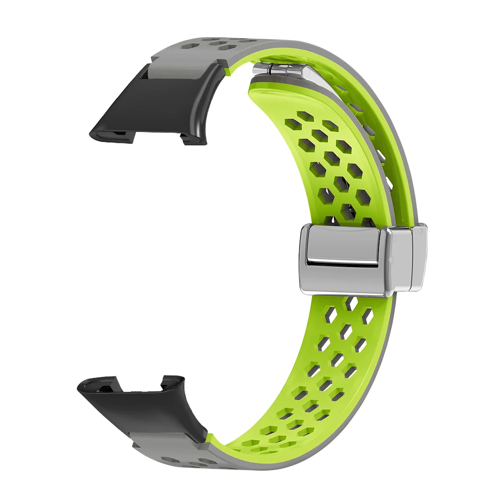 

Silicone Watch Strap with Adjustable Upgraded Magnetic Buckle & Breathable Hexagonal Air Holes For Xiaomi Band 7 Pro Lightweight