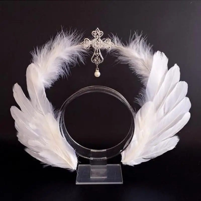 Engelsfederflügel Gothic Lolita Jungfrau Halo Krone Stirnband Vintage Kirche Maria Barock Tiara Cosplay Kawaii Zubehör
