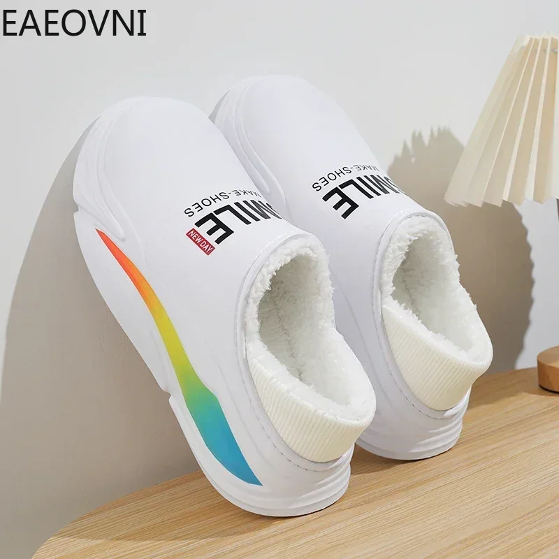 Hot Sale Couple\'s Slippers Winter Outdoor Indoor Waterproof Home Cotton Mans Slipper Bedroom Houseshoes Fashion Mans Footwear