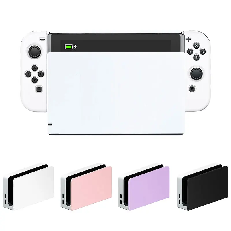 Decorative Front Plate Protective Cover For Nintendo Switch Oled Charging TV Dock Station Candy Color Replacement Faceplate Case