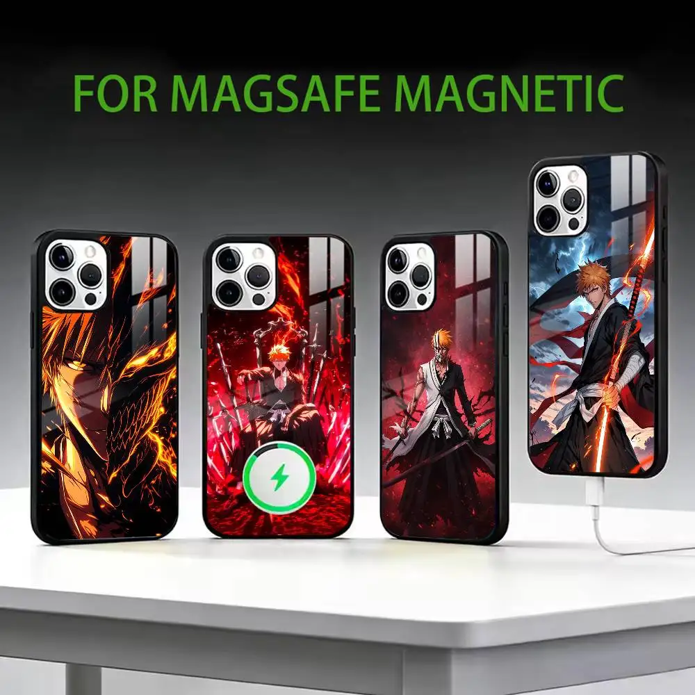 

Hot Anime b-Bleach c-Cool Phone Case For iPhone17,16,15,14,13,12,11 Plus,Pro Max Magnetic For Magsafe Wireless Charging