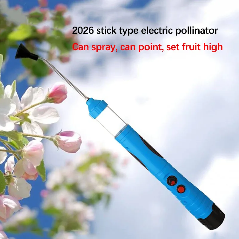 Stick Shaped Telescopic Electric Pollinator Adjustable Pollen Distribution Instrument For Kiwi Fruit Fragrant Pear Orchard Use