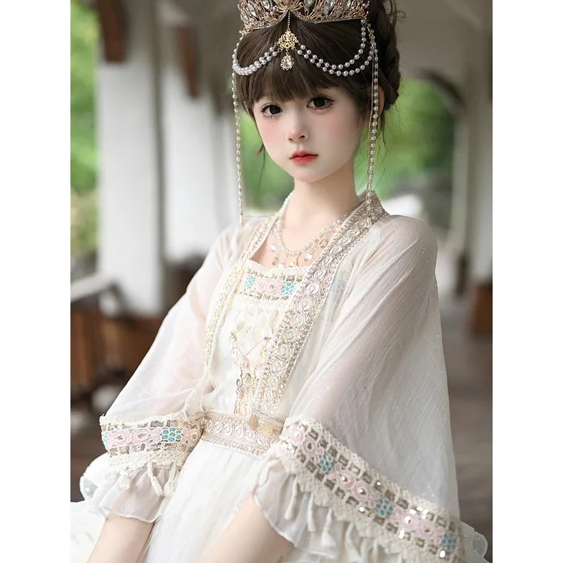 Elegant Lolita Jsk Suspender Dress Princess Palace Oil Painting Cla Ruffle Gorgeous Dress Court Style JSK Tea Paty Dress