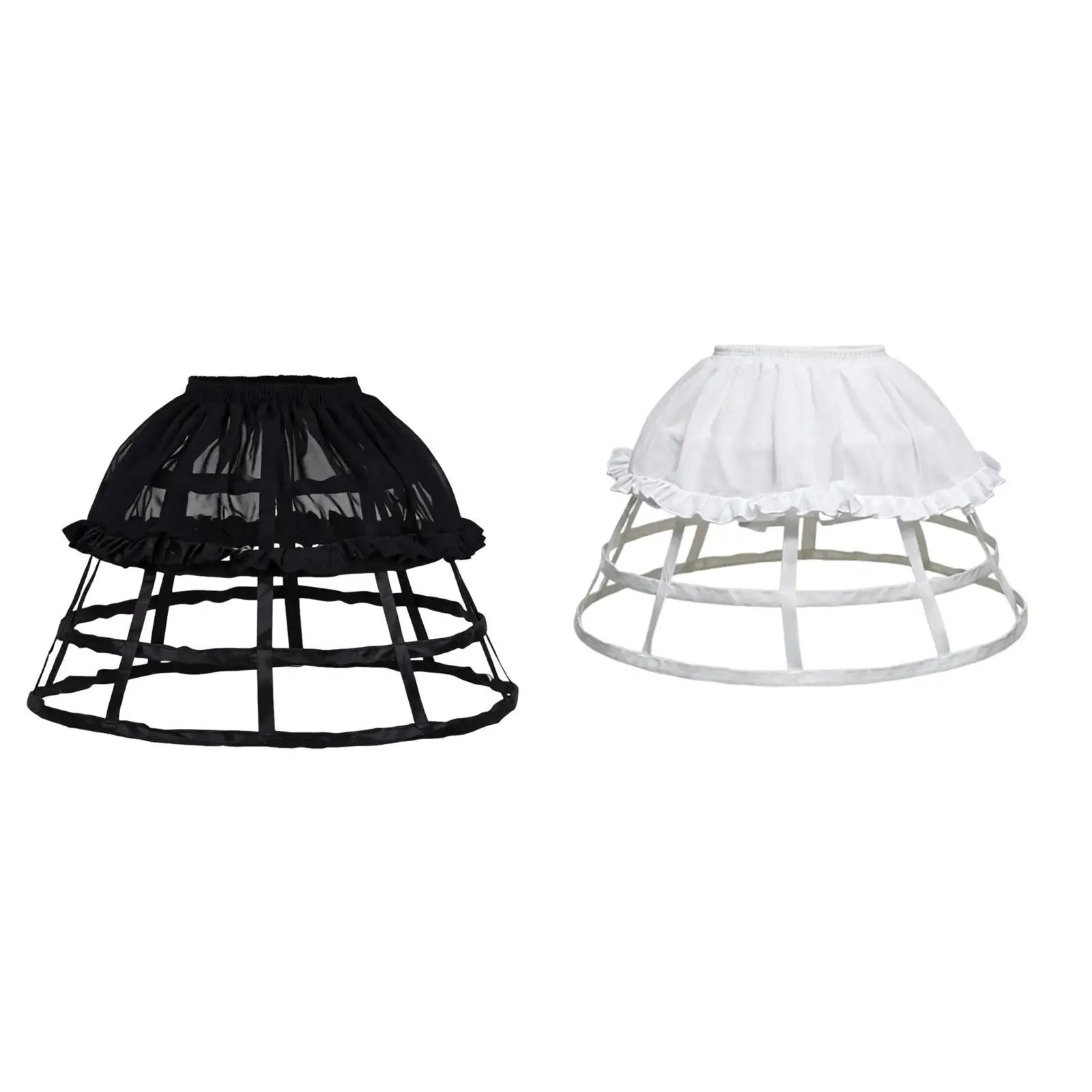 Dress Petticoat with Steel Ring Adjustable Waist Victorian Bustle Crinoline for Wedding Bridal