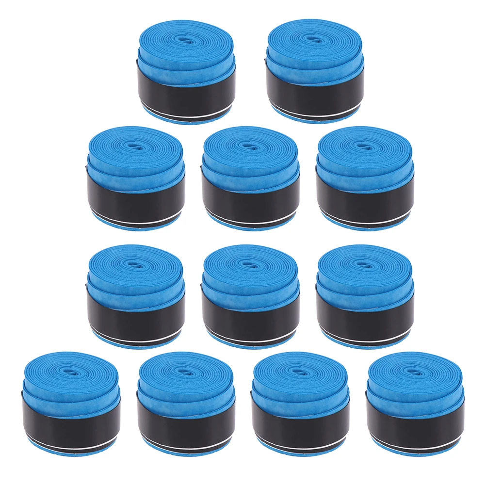 

12 Pcs Racket Grip Tape Anti Slip Tennis Overgrips Sweatb Pu Pole Outdoor Sports Fitness Shaping Dry Scrub