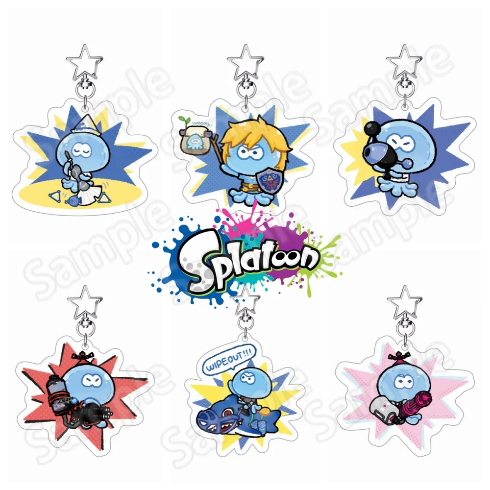 Game Splatoon New 6CM  Acrylic Cool Keychain Model Characteristic Characters Ornament Accessories Goods Collection Christmas Gif