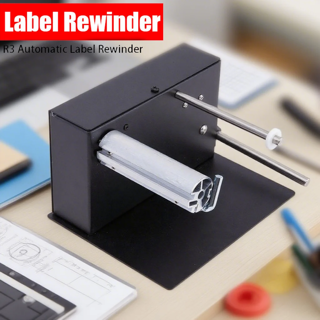 R3 Automatic Two i Way Label Rewinder Self i Adhesive Sticker Reeling Machine Barcode Labeling System for Office & Home Use