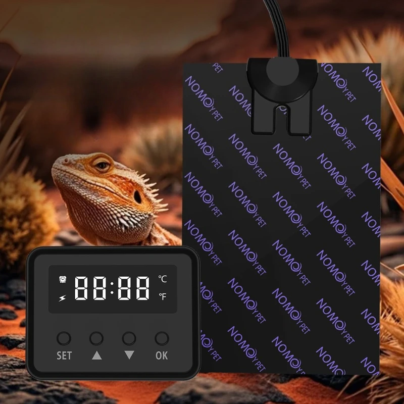 

Термостатический коврик для террариума с умным таймером, теплый коврик для рептилий, термоплед для содержания ящериц и черепах, нагревательный коврик для маленьких животных, термостат для террариумов