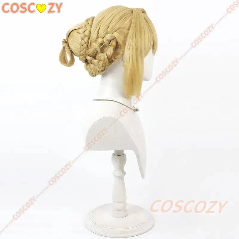 CyZenless Zone Zero Evelyn Chevalier 코스프레 가발 골든 브레이드 번 스타 오브 리라 할로윈 파티 Evelyn 가발 여성 소녀 Carniv