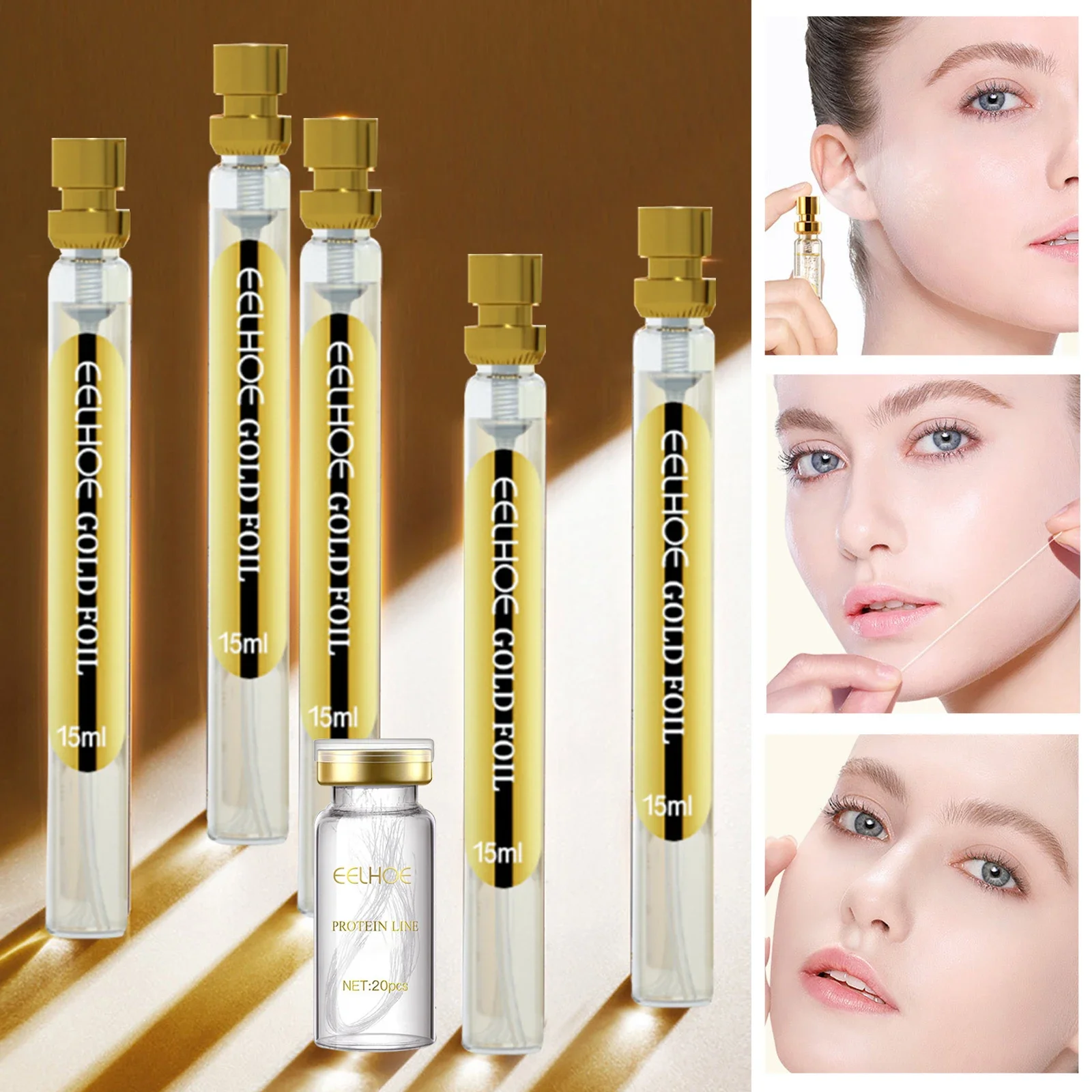 5PCS Collagen Thread Serum Set Instant Lifting Wrinkle Remover Soluble Protein Threads Face Filler Anti-aging Skin Care Products