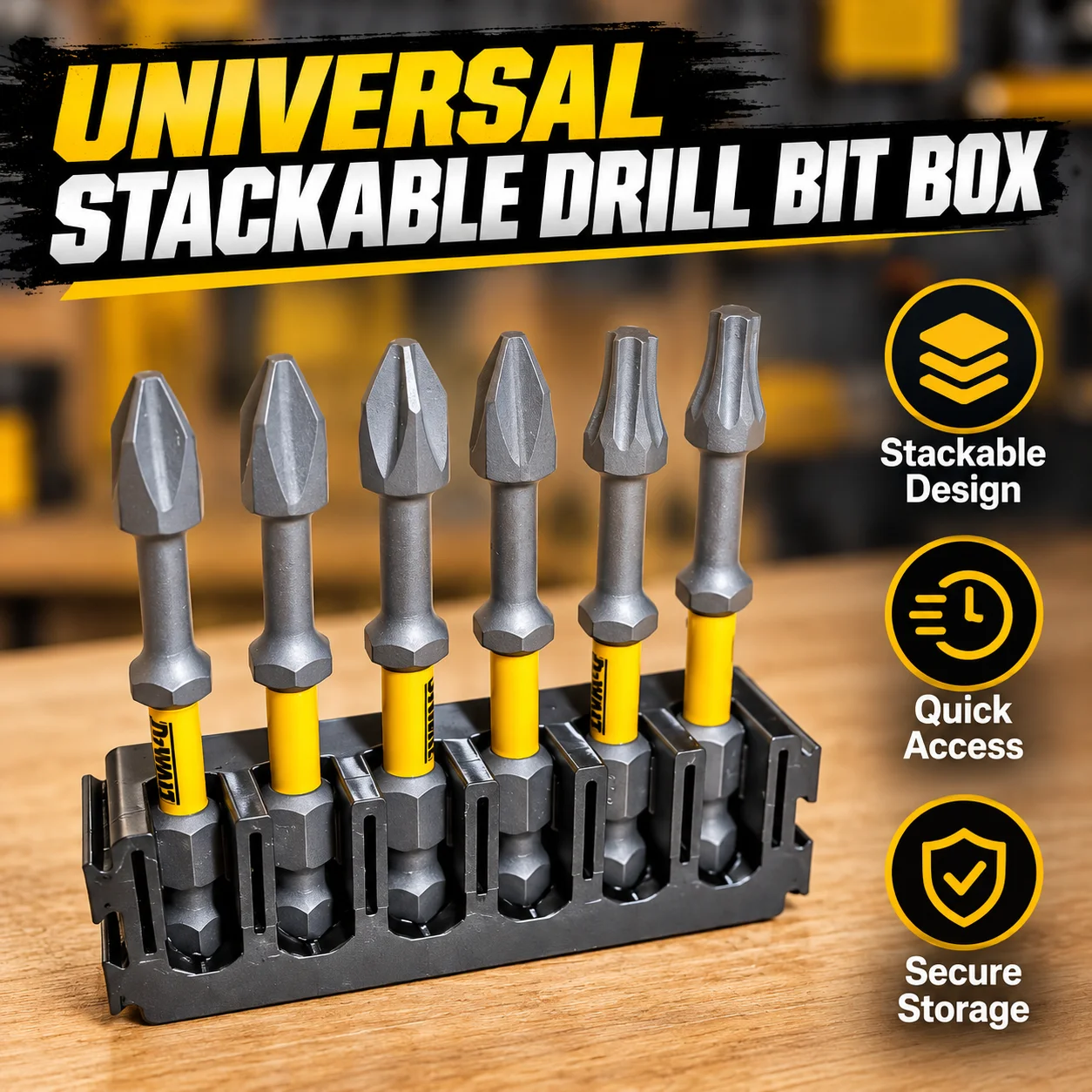 Stackable Drill Bit Holder Storage Organizer for Craftsman VERSASTACK DeWalt TOUGHSYSTEM Bit Case Accessories