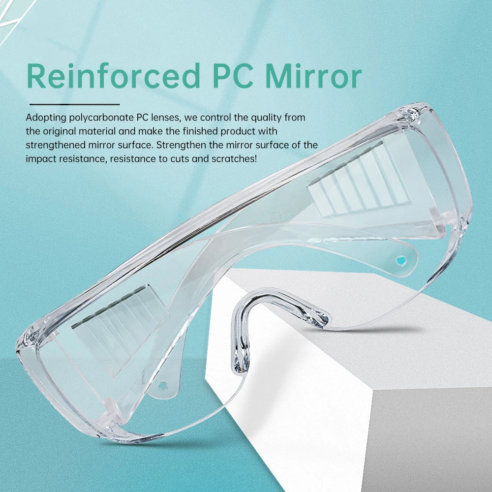 Safety Goggle Anti Splash Dust Proof Work Lab Eyewear Eye Protection Safety Glasses Clear Lens PC Material Protection  Glasses