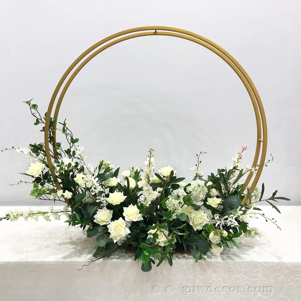 Customized Artificial Flower Garland Decorative Wedding Table Red Rose Flower Centerpieces