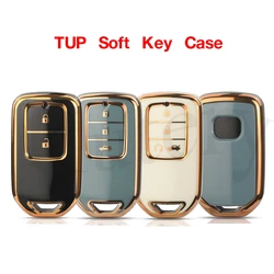 Jingyuqin 2/3/4 BTN Soft TPU Car Key Fob For Honda CRV CR-V Fit Civic Accord HR-V HRV City Odyssey XR-V Protected Keyless Case