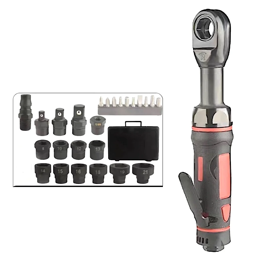 TY5T112 Pneumatic Thru-Hole Ratchet 1/2" 160 Rpm 110Nm Industrial Ratchet Wrench 10mm, 12mm, 13mm,14mm,19mm Socket Adaptor 3