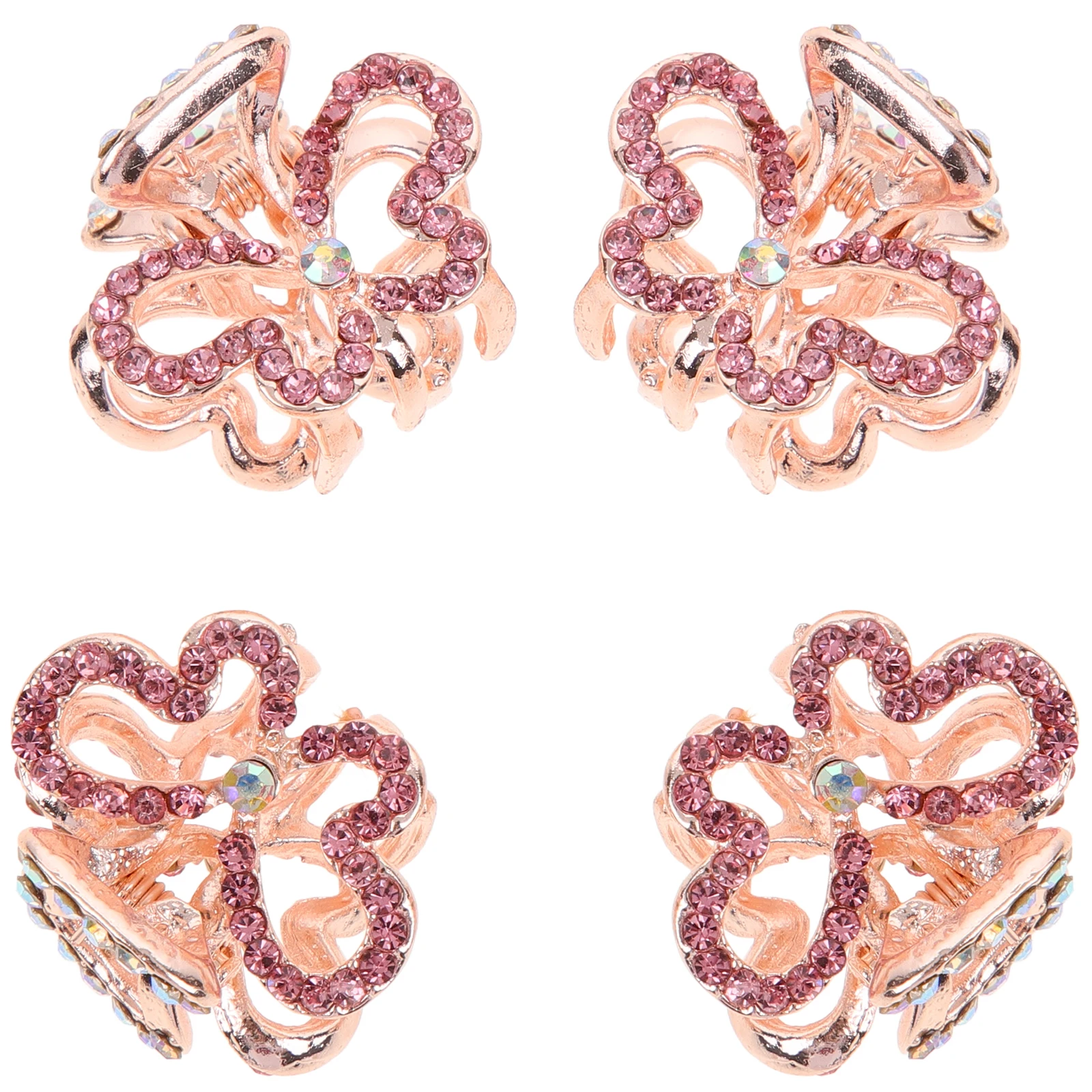 

4 Pcs Rhinestone Hair Clip Mini Claw Small Thin Clips for Women Grips Korean Fashion