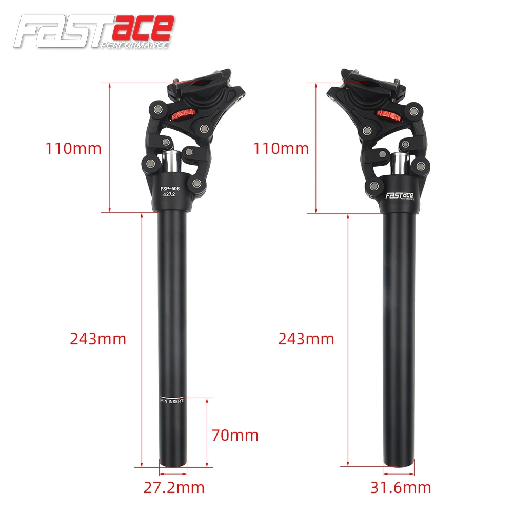 Fastace FSP-506 MTB Suspension Seatpost 27.2 30.9 31.6mm Mountain Bike Shock Absorber Bicycle Dropper 350mm Cycling Parts