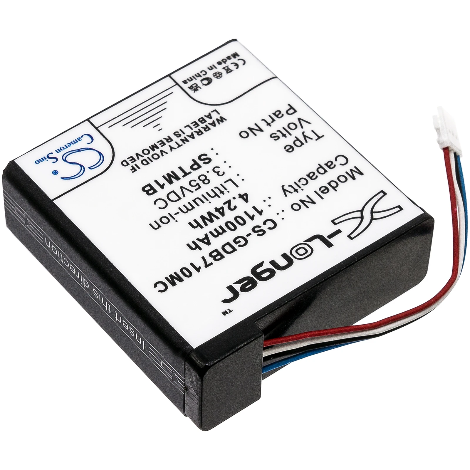 

Cameron Sino 3.85V 1100mAh Camera Battery SPTM1B for GoPro Hero 7, Hero 7 White/Silver