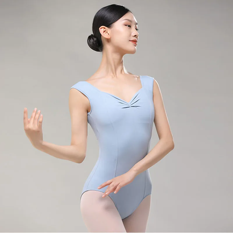 Leotardo de Ballet de 8 colores para mujer, ropa de práctica, leotardo de gimnasia con espalda en U grande, traje de escenario de bailarina para