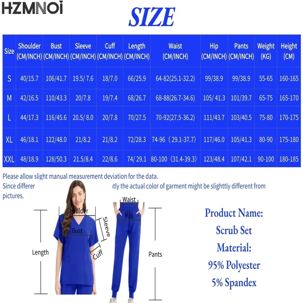 Intensive Care Unit-scrubset voor heren en dames Korte mouwen Top en broek met V-hals Werkkleding voor arts en verpleegkundigen Ziekenhuis