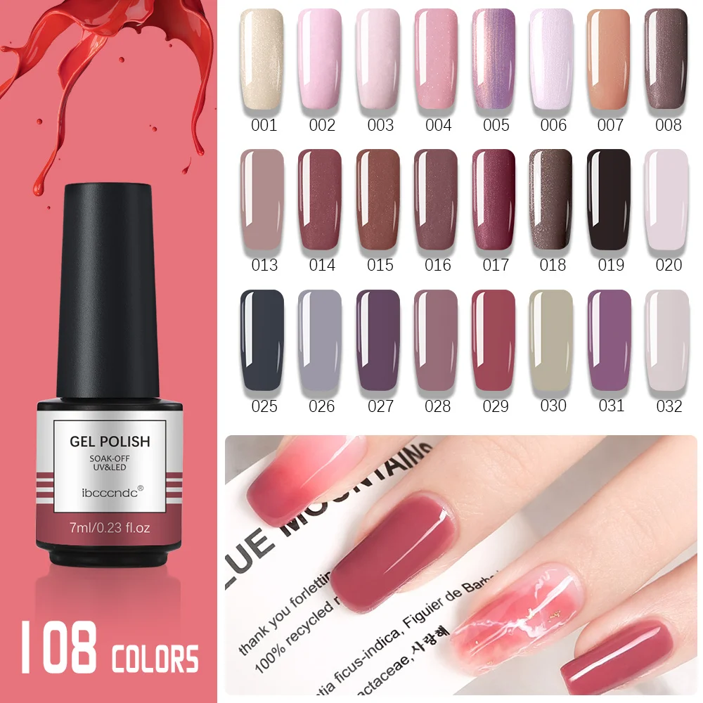 Esmalte de uñas de Gel semipermanente, barniz UV LED, Base, capa superior, arte de uñas, 35 colores opcionales, 7ml