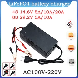 12.8V 14.6V 10A 20A 29.2V 5A 29.4V 5A Charger 4S 8S eries LiFePO4 Battery 12V 12.8V 24V 25.2V 5A 10A 20A LiFePO4 Battery Charger