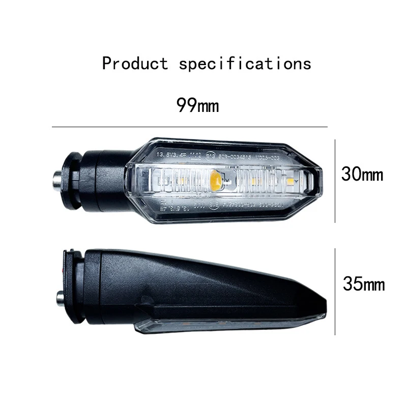 12V Motorcycle Turn Signal Lights Dynamic LED Amber Turn Signal Red/White Daytime Light for Yamaha Honda CB125R 150R CRF250L