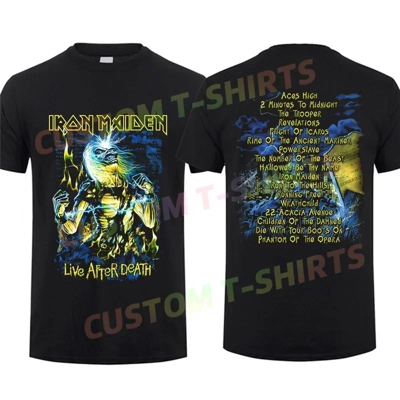 

2025 Men T Shirt Casual I-Irons T-Shirt Black By Maidaning Graphic Summer Short Sleeves 100% Cotton