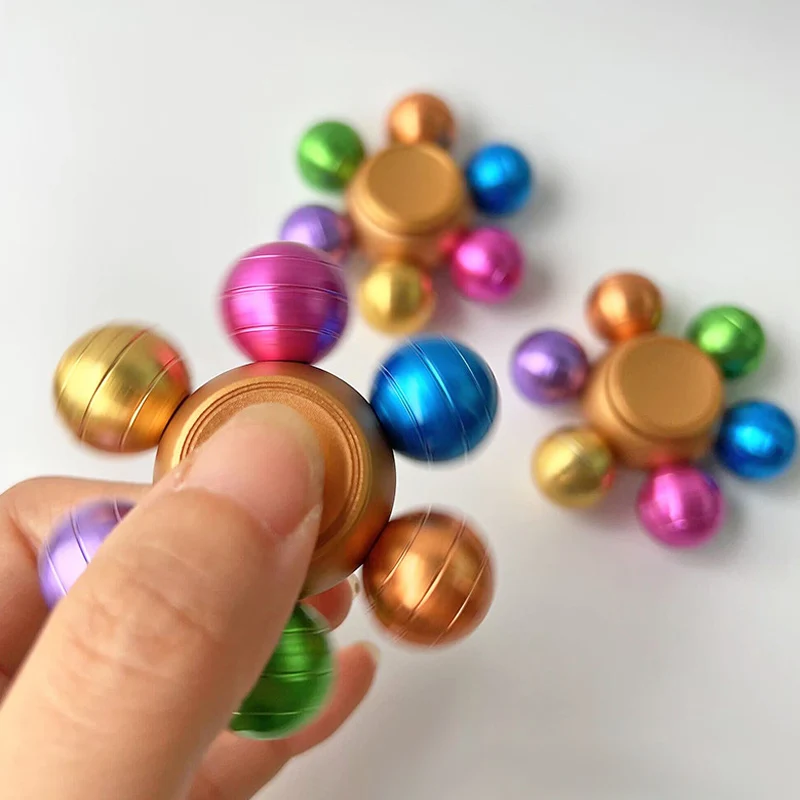 Rainbow Fidget Spinner Metall EDC ADHS Anti-Angst- und Stressabbau-Spielzeug Neuartige Geschenke für Teenager Jungen Kinder Erwachsene