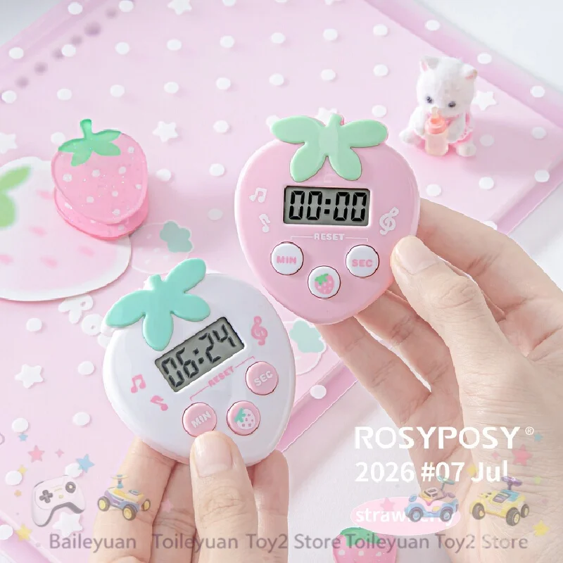 Picture 5: New ROSYPOSY Digital Timer Strawberry Shape Ins Korean Style Countdown Alarm Reminder For Kitchen Cooking Study Time Management