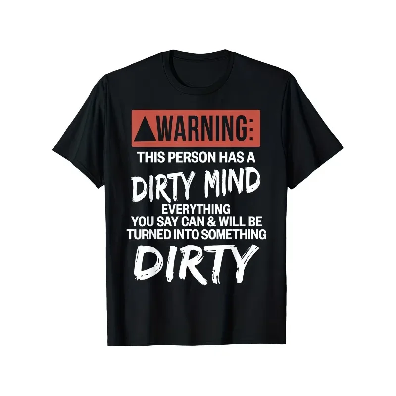 Funny Letter Graphic WARNING Men's T Shirt Tee Women Summer Novelty Casual Horror Ghost Vampire Eerie Skeleton