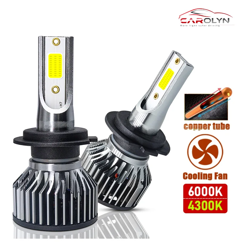 H7 H4 LED Headlight 120W 52000LM 6000K Light Bulb Super Bright Beam Kit Auto Driving Headlamp Lamps DC 12V Voltage Car Lights