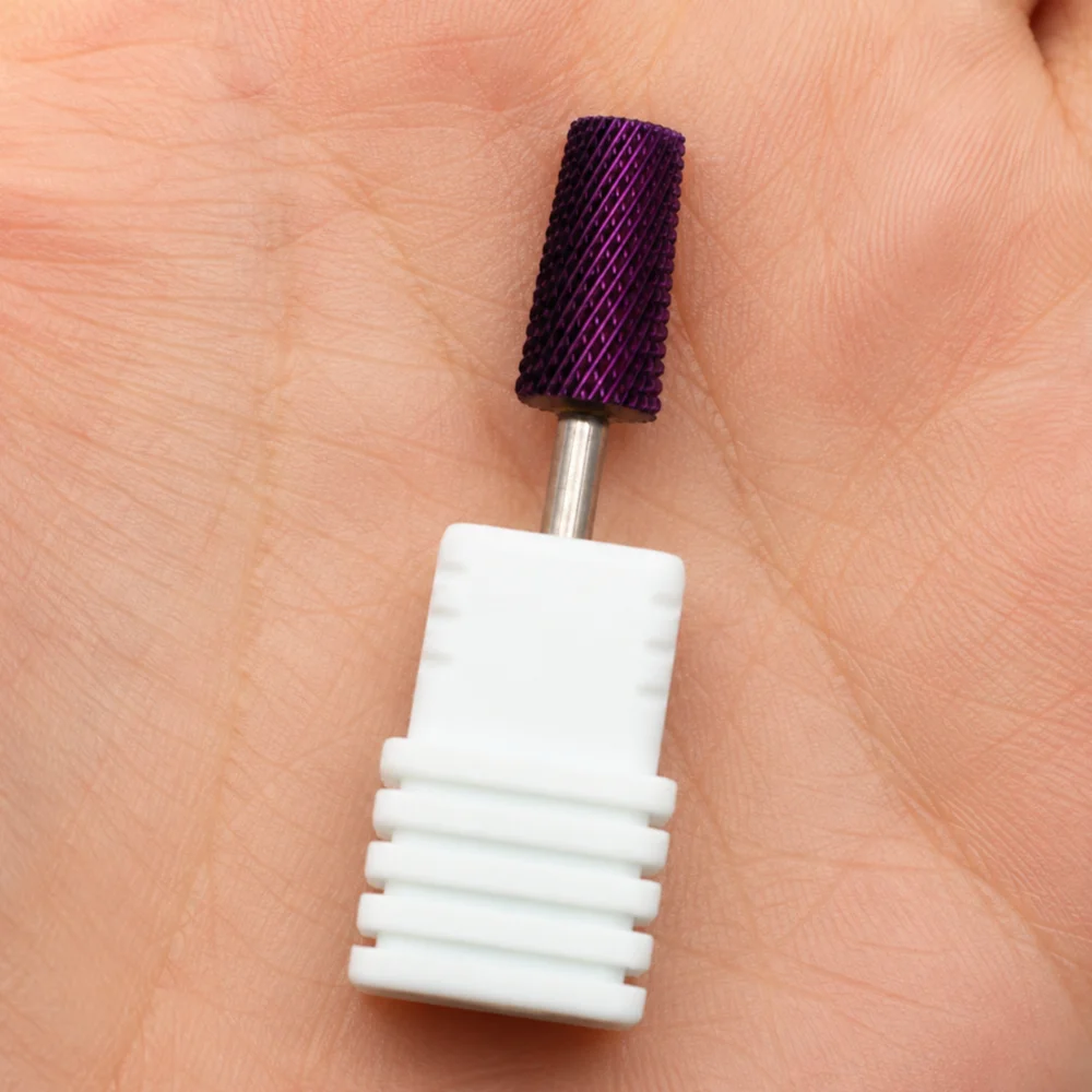1Pc 2-Way Purple Coated Tungsten Carbide Nail Drill Bit 3/32" Shank  Barrel Burr for Gel Polish Acrylic Removal Manicur