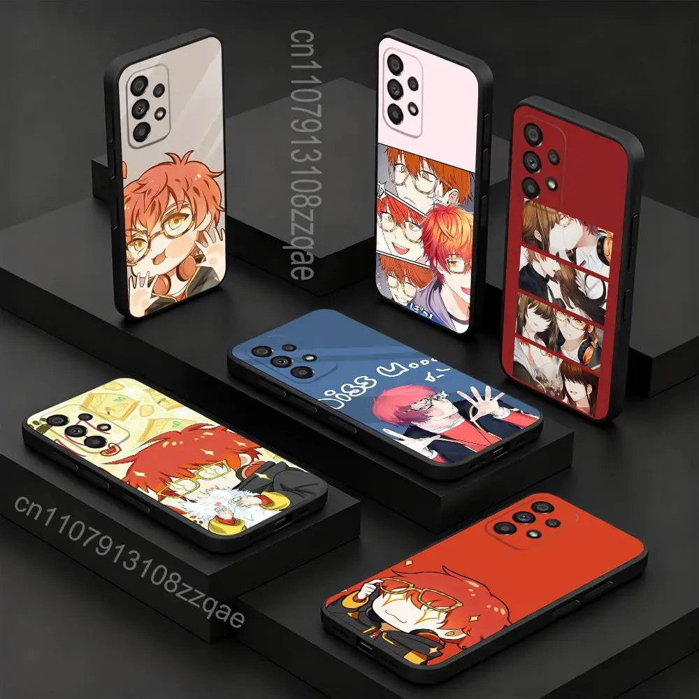 

M-Mystic Messenger Cute Phone Case For Samsung S 26,25,24,23,22,30,21,10,9,Ultra,Plus,Lite,FE,4,5G Black Soft Case
