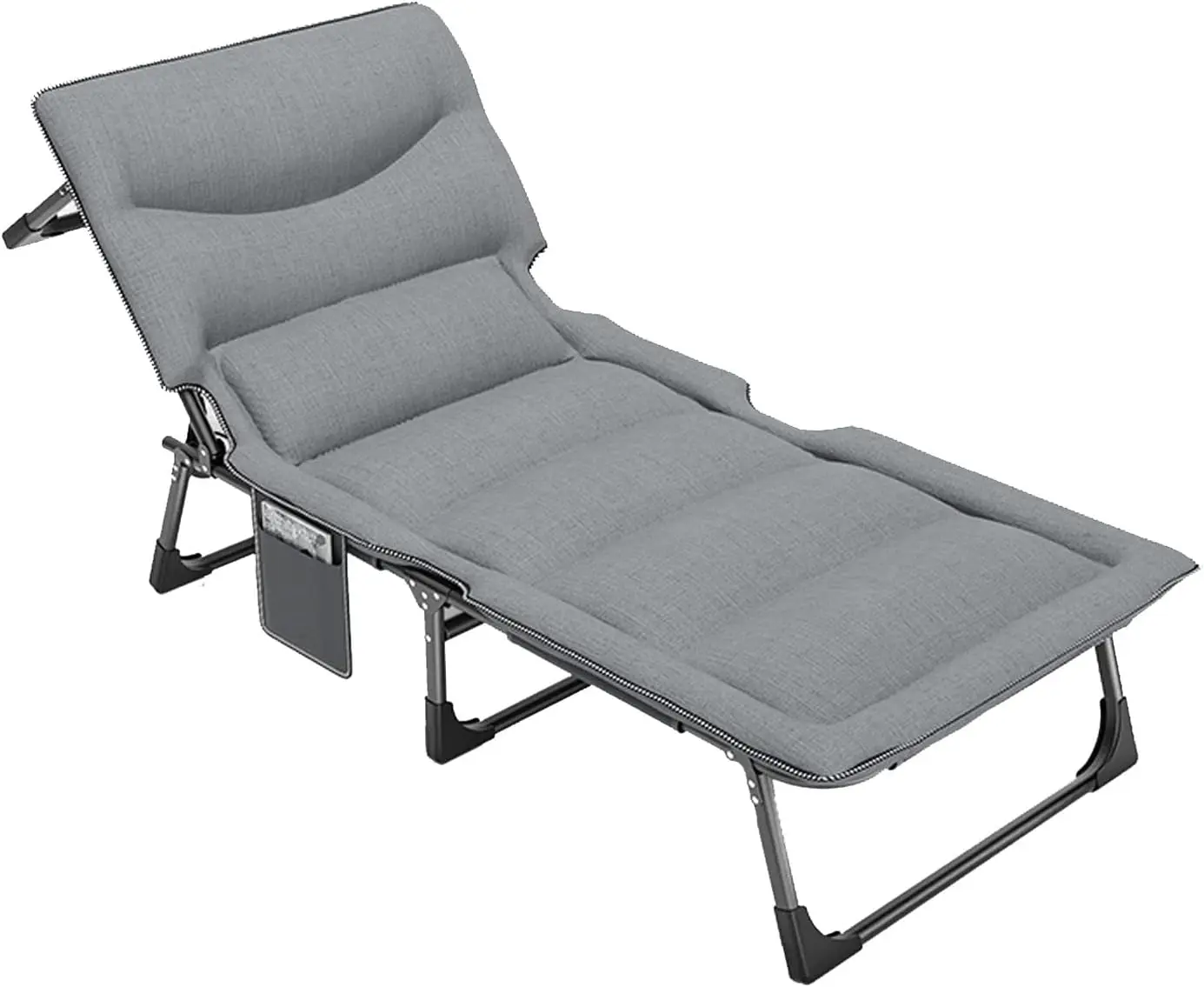 

Sun Lounger Adjustable 4 Position Foldable Patio Recliner with Pillow for Beach Lawn Camping Outdoor Pool Tanning Sun Sunbathing