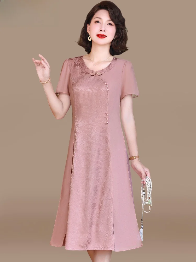 midlife-mom-summer-dr-traditional-chinese-ort-sve-women's-faionable-loose-fit-long-qipao-sle-dr