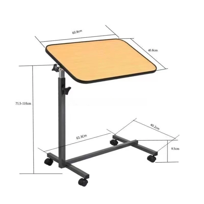 Portable Multi-function Adjustable Overbed Bedside Table With Wheels for Home and Hospital