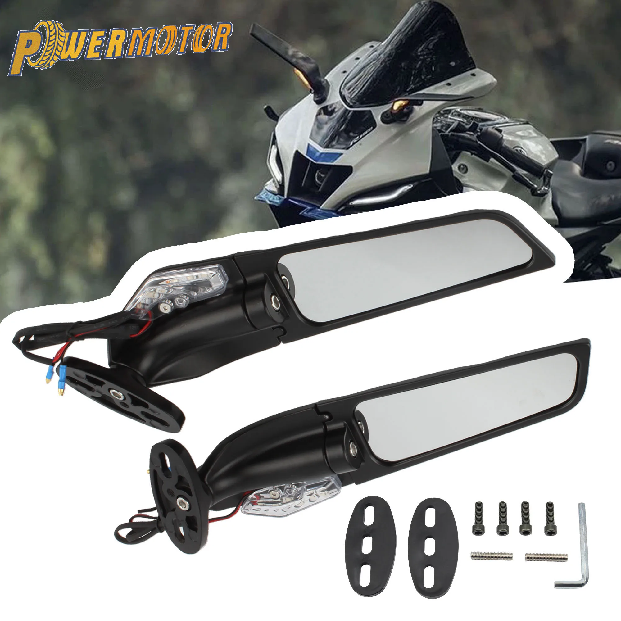 Motorrad-Drehspiegel mit Blinker für Honda CBR1000RR, Kawasaki Ninja 650, Yamaha R15, Suzuki GSXR1000, Modifiziert