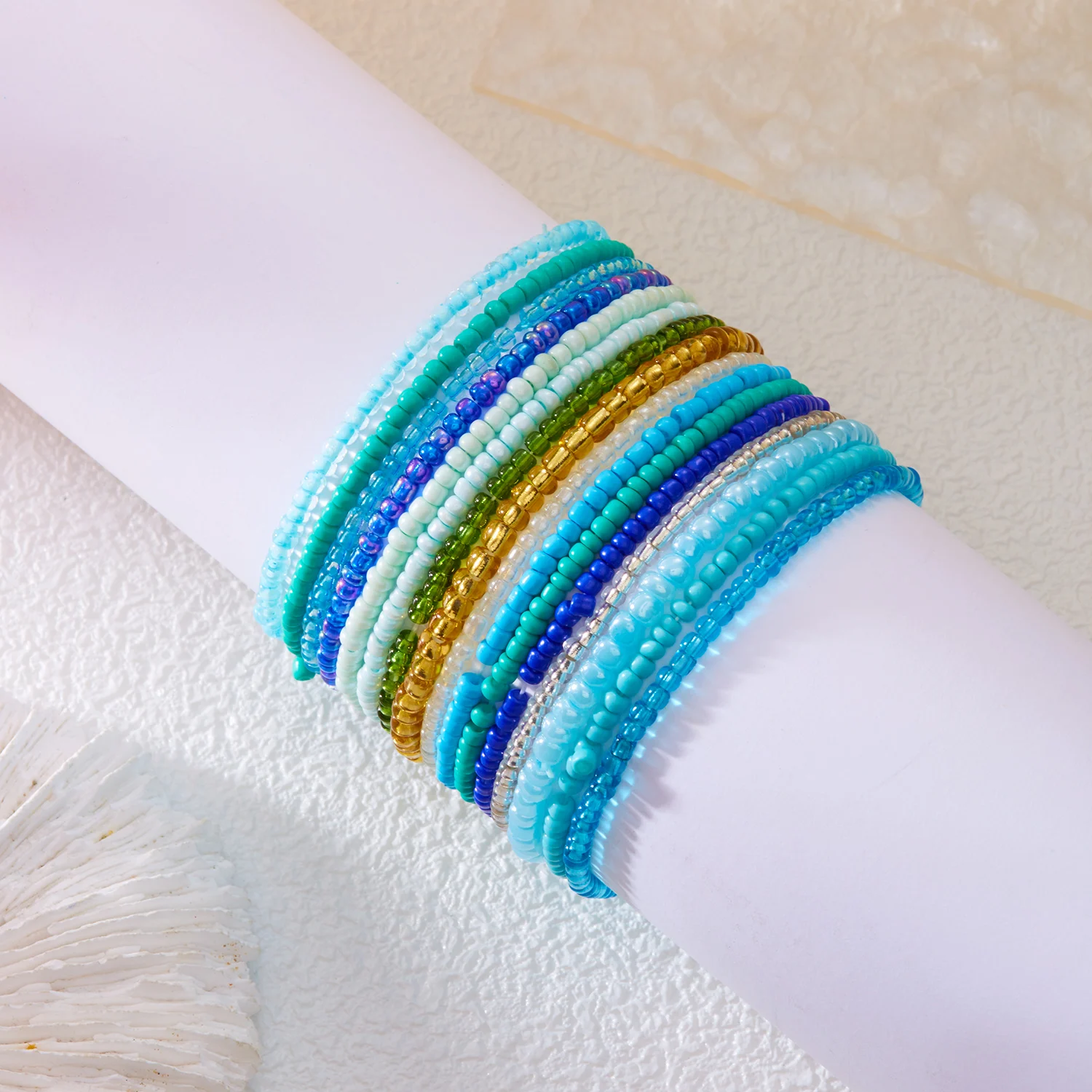 16/20 Pcs/set Bohemian Colorful Rice Beads Bracelets for Women Summer Beach Style Beaded Bracelet Travel Holiday Jewelry - view 5
