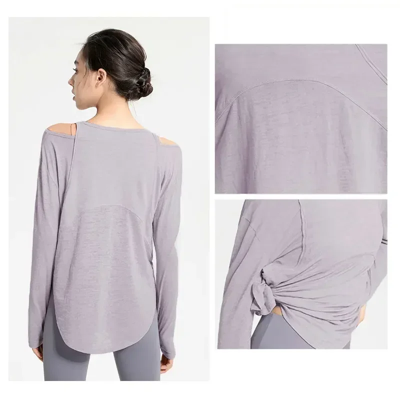 Lange Mouw Yoga Shirts Voor Vrouwen Losse Sport Tee Crop Top Sport Top Vrouwen Sportkleding Gym Fitness Slijtage Kleding Workout vrouwelijke