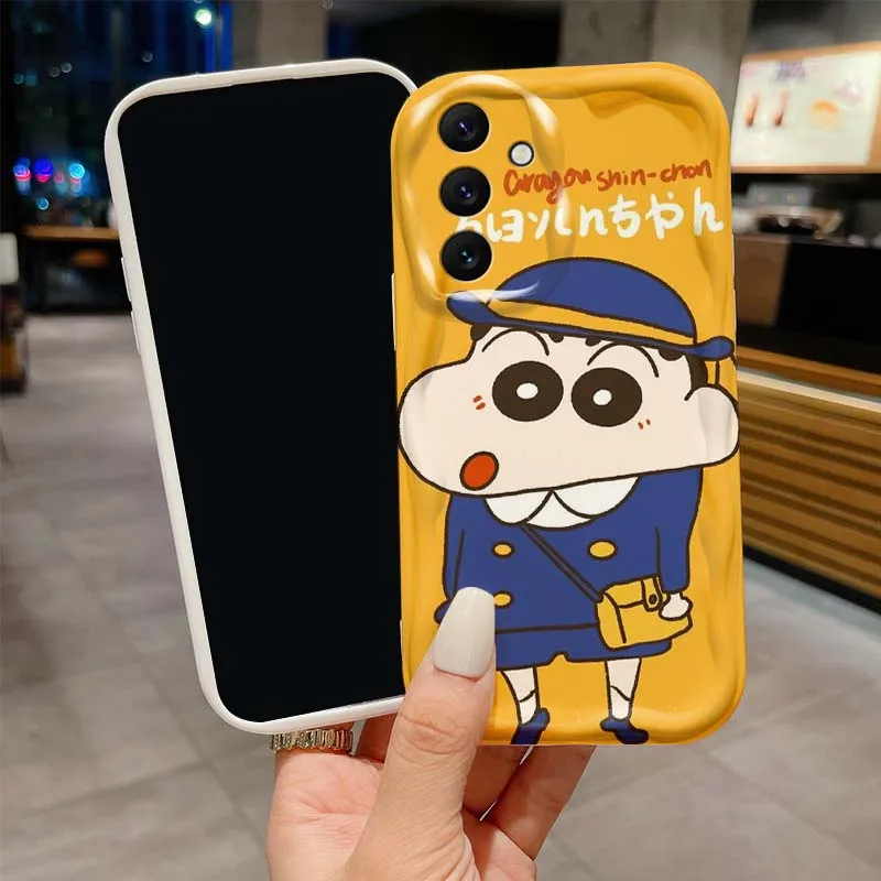 C-تلوين شين تشان الأصفر لسامسونج A73 A72 A71 A56 A55 A54 A53 A52 A51 A32 A36 A26 A25 A13 A14 5G موجة النفط جراب هاتف #3